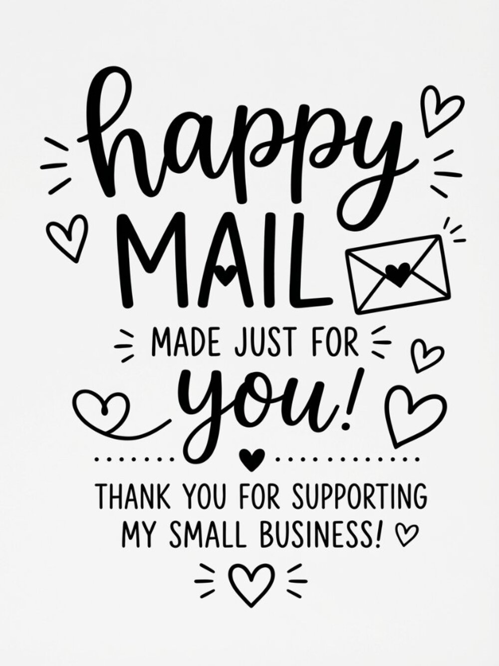 Happy Mail 2" Square Sticker 50 count - Choice of color sticker